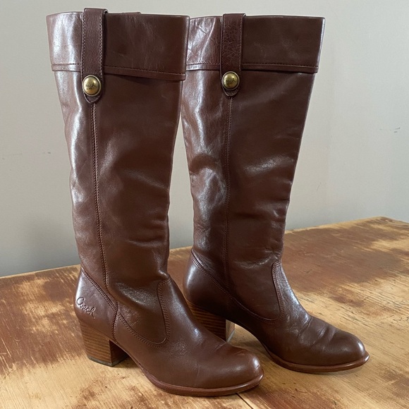 Coach Fayth Women’s Whisky Brown Knee High Boots -Size 7.5B - Picture 1 of 7